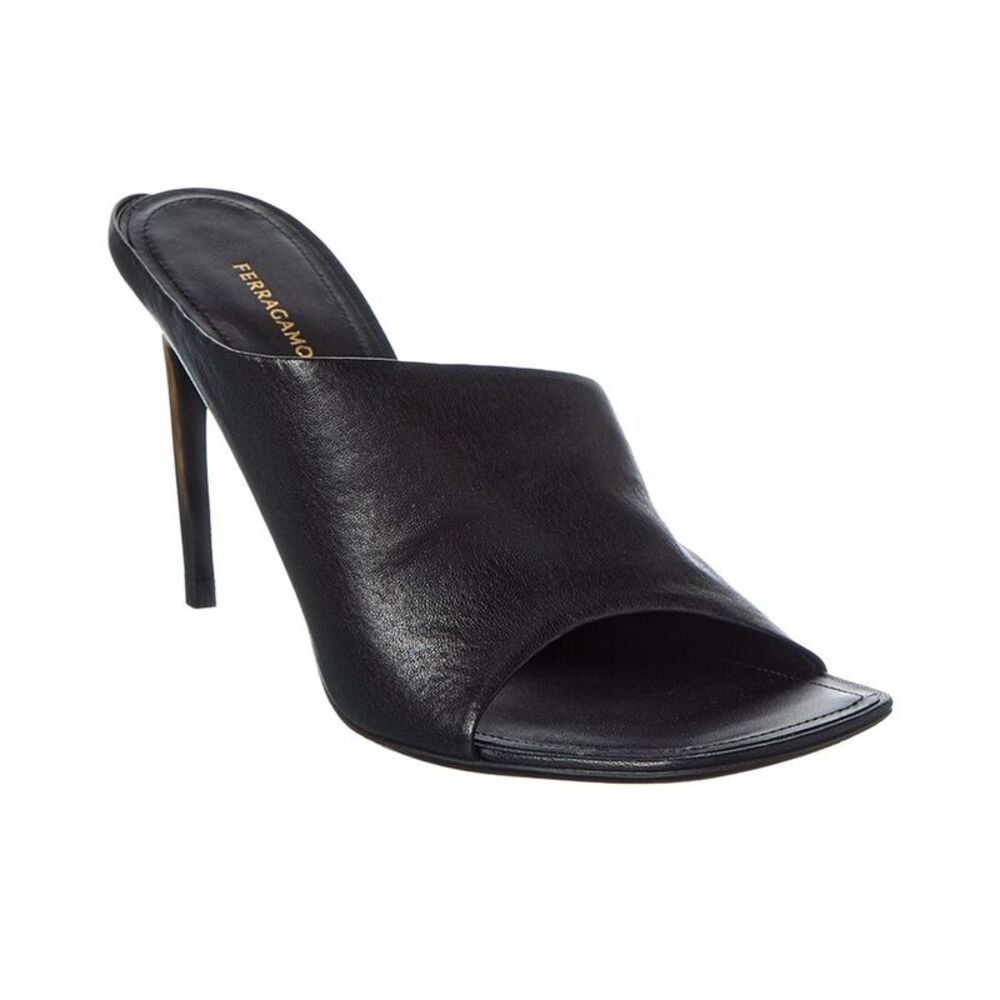 Ferragamo Nymphe Leather Sandal, Black